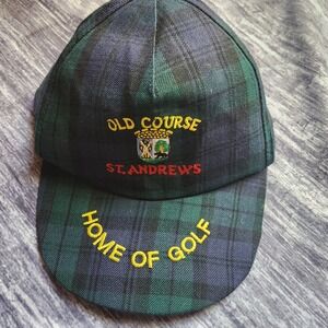 Old Course St Andrews Golf‎ Hat Plaid Cap Home Of Golf Scotland Mens
